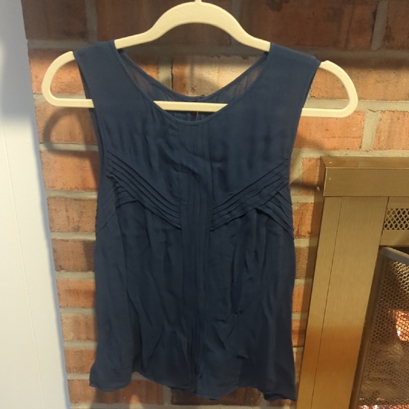 Tops - Elegant Navy Sleeveless Top